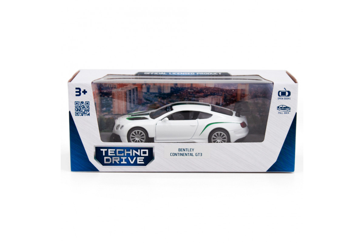 Детская автомодель BENTLEY CONTINENTAL GT3 TechnoDrive 250258 белый