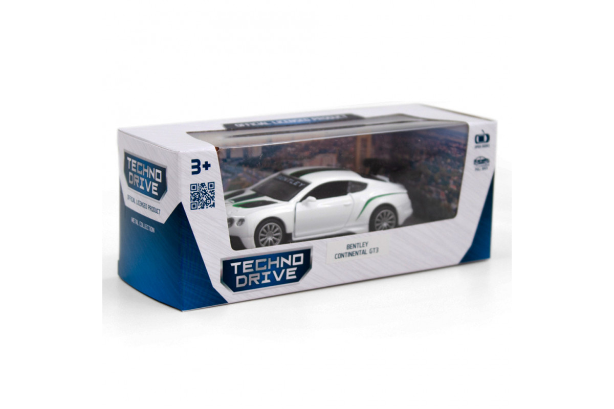 Детская автомодель BENTLEY CONTINENTAL GT3 TechnoDrive 250258 белый