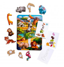 Деревянная настольная игра "Повтори по схеме - Африка" Ubumblebees (ПСД178) PSD178 на липучках