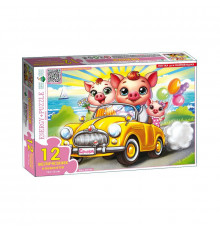 Детская игра-пазл "Свинки" Энергия Плюс 188403, 12 элементов