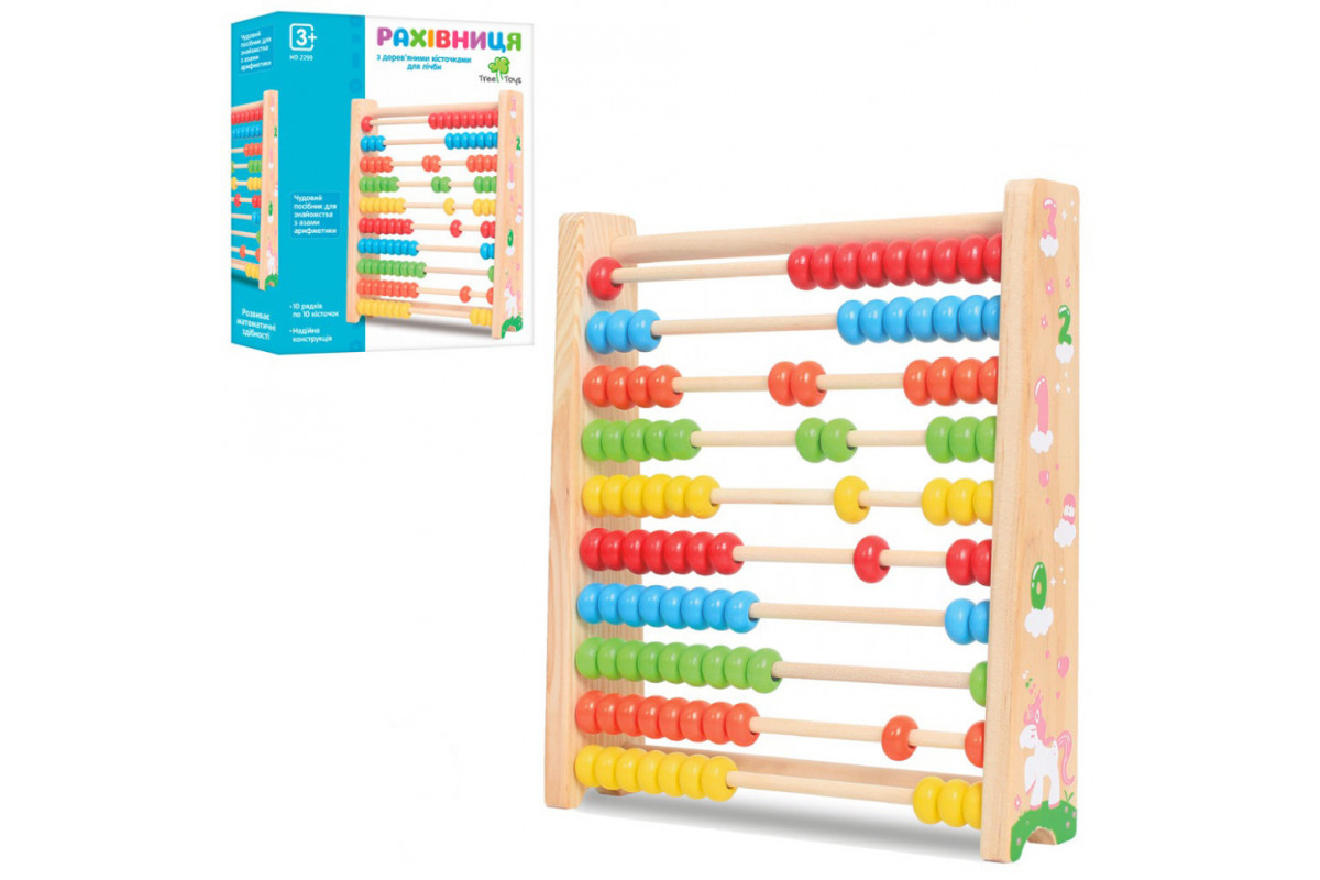 Деревянная детская игрушка "Счеты" MD 2299 размер 24 см