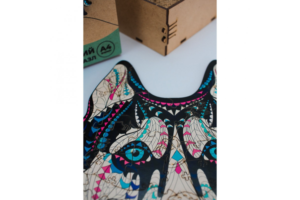 Фігурний дерев'яний пазл A3 "Сніжний хаскі" PuzA3-03112, 123 деталі