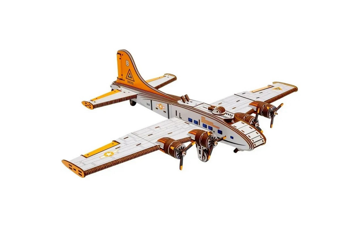 Деревянный 3D-конструктор "Бомбардировщик – Летающая крепость" Puz-00949