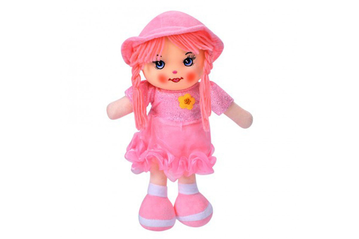 Дитяча іграшкова лялька YG0009(Pink) 33 см, м'яка набивна, петелька