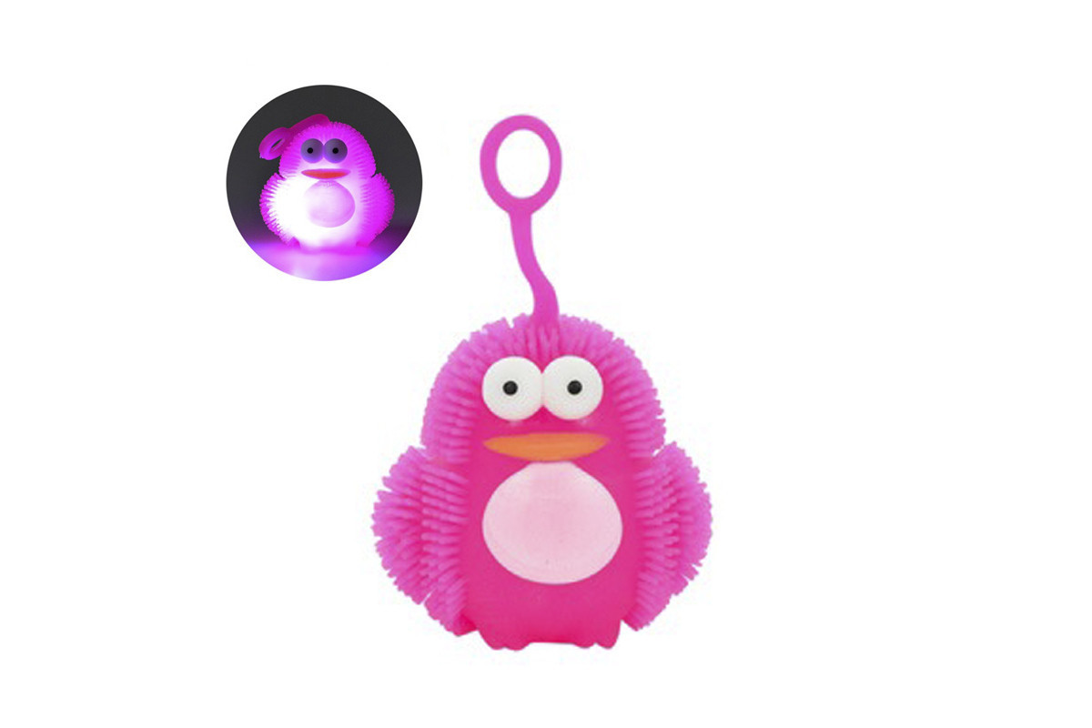 Игрушка-антистресс ежик "Пингвин" MS 3575(Pink) мигает, 7 см