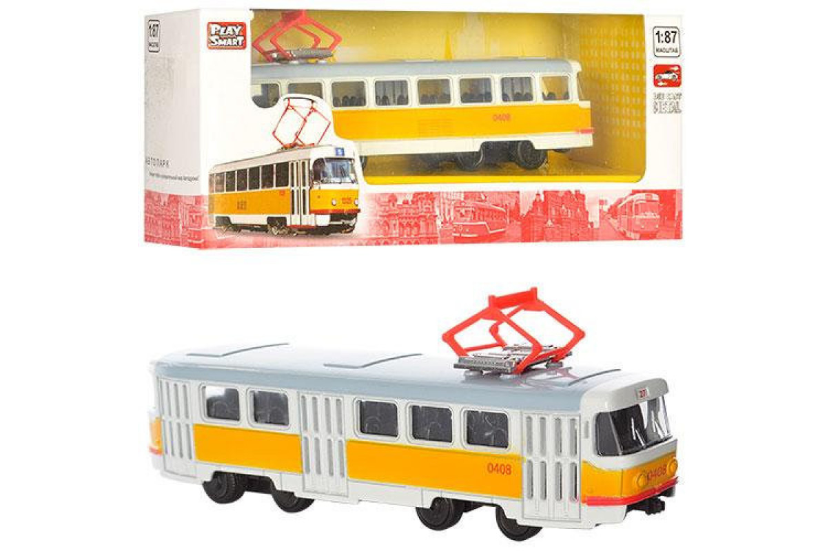 Игрушечная модель Трамвай PLAY SMART 6411 инерционный 6411B