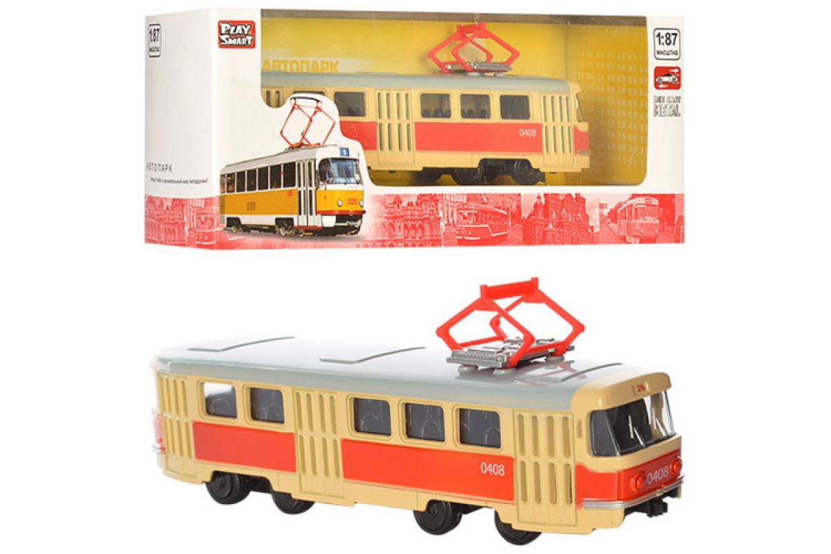 Игрушечная модель Трамвай PLAY SMART 6411 инерционный 6411A