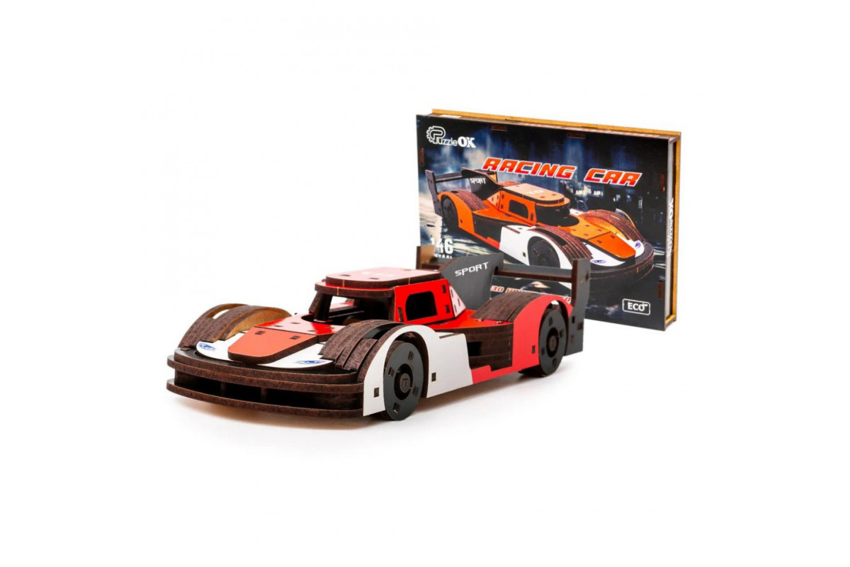 Дерев'яний 3D конструктор Racing Car Puz-01037, 146 деталей