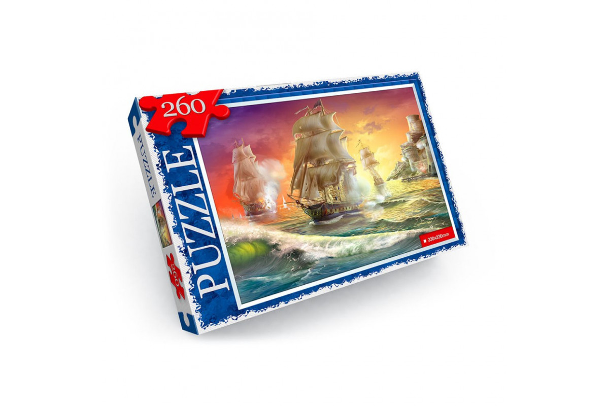Пазлы детские "Морские баталии" C260-12-04, 260 элементов