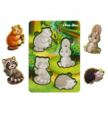 Деревянный пазл "Лесные животные-1" Ubumblebees (ПСФ057) PSF057 фон с подсказкой