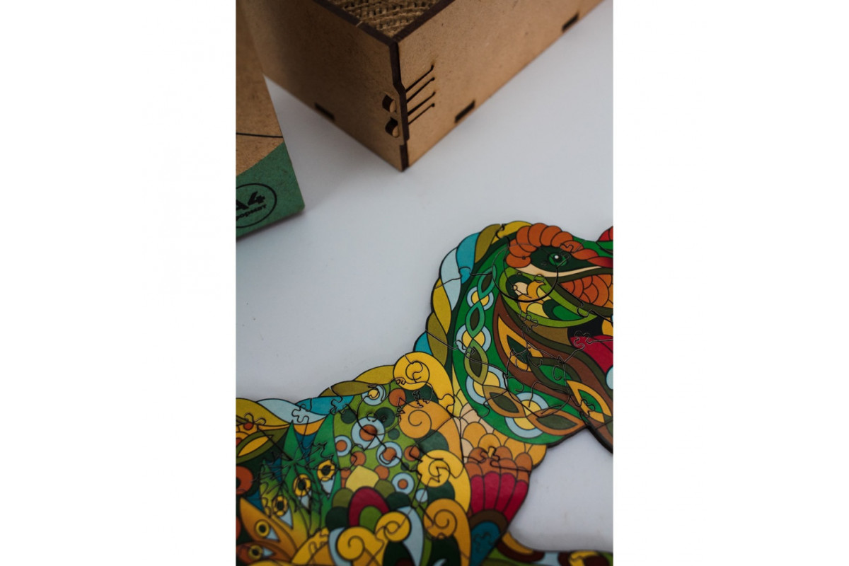 Фігурний дерев'яний пазл A3 "Тиранозавр Рекс" PuzA3-03114, 132 деталі