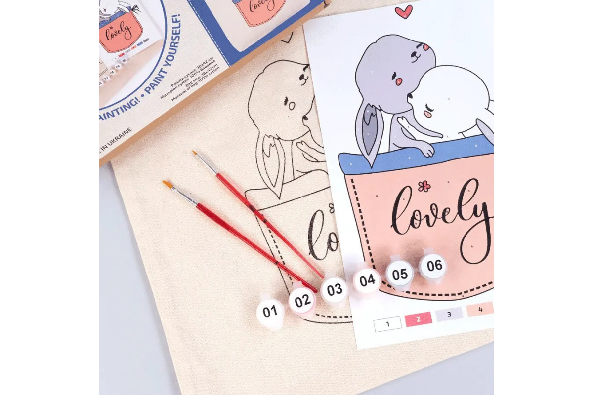 Набір для розфарбовування еко-сумки "Милі зайченята" N0003623