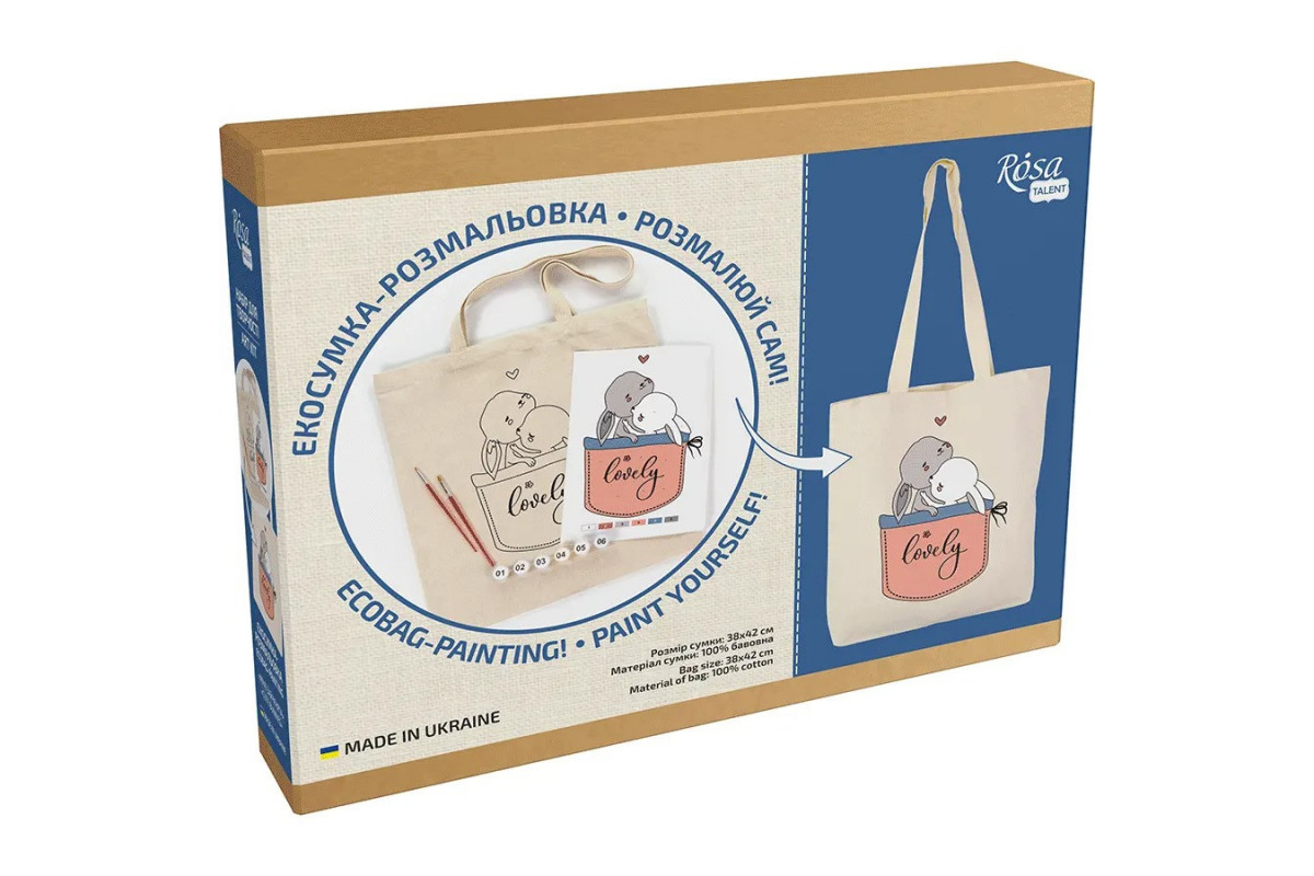 Набір для розфарбовування еко-сумки "Милі зайченята" N0003623