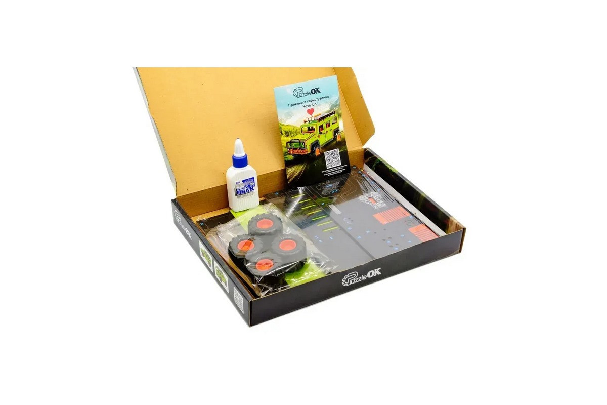 Деревянный 3D конструктор "Внедорожник" Puz-00951, 123 детали