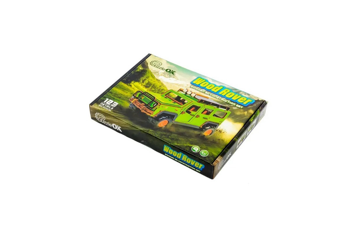 Деревянный 3D конструктор "Внедорожник" Puz-00951, 123 детали