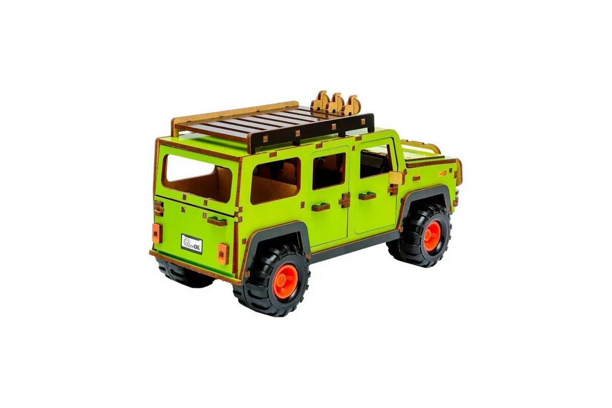 Деревянный 3D конструктор "Внедорожник" Puz-00951, 123 детали