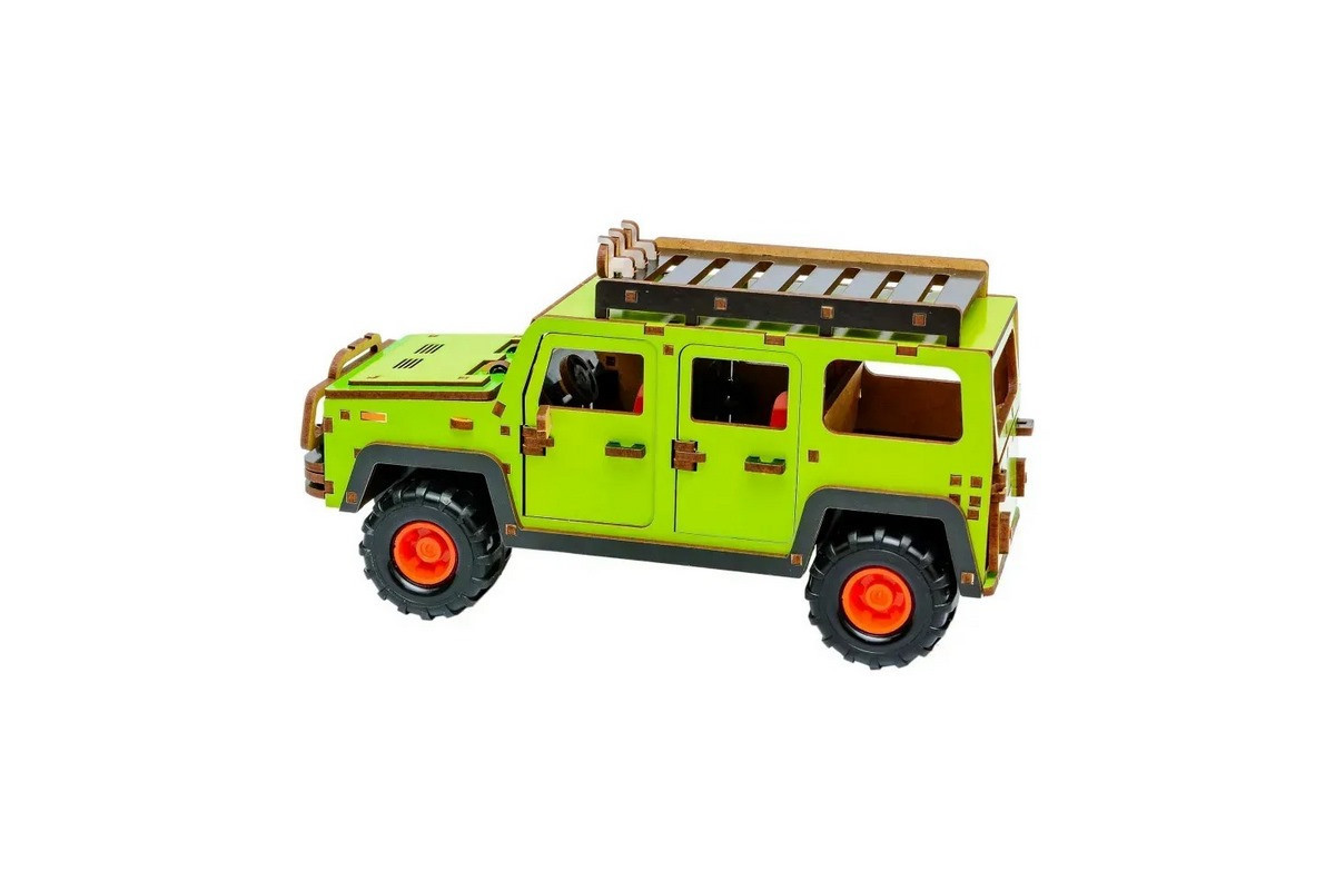 Деревянный 3D конструктор "Внедорожник" Puz-00951, 123 детали