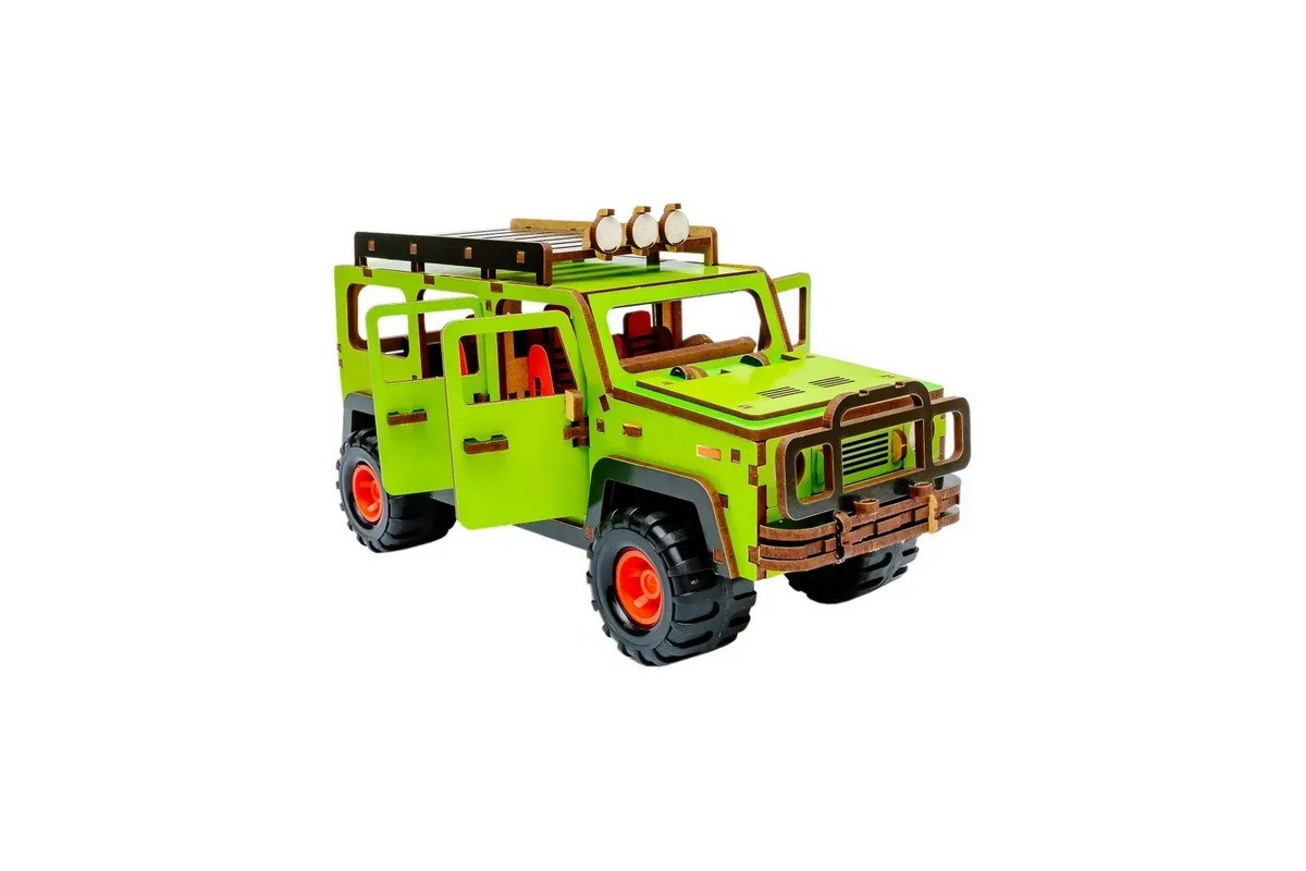 Деревянный 3D конструктор "Внедорожник" Puz-00951, 123 детали