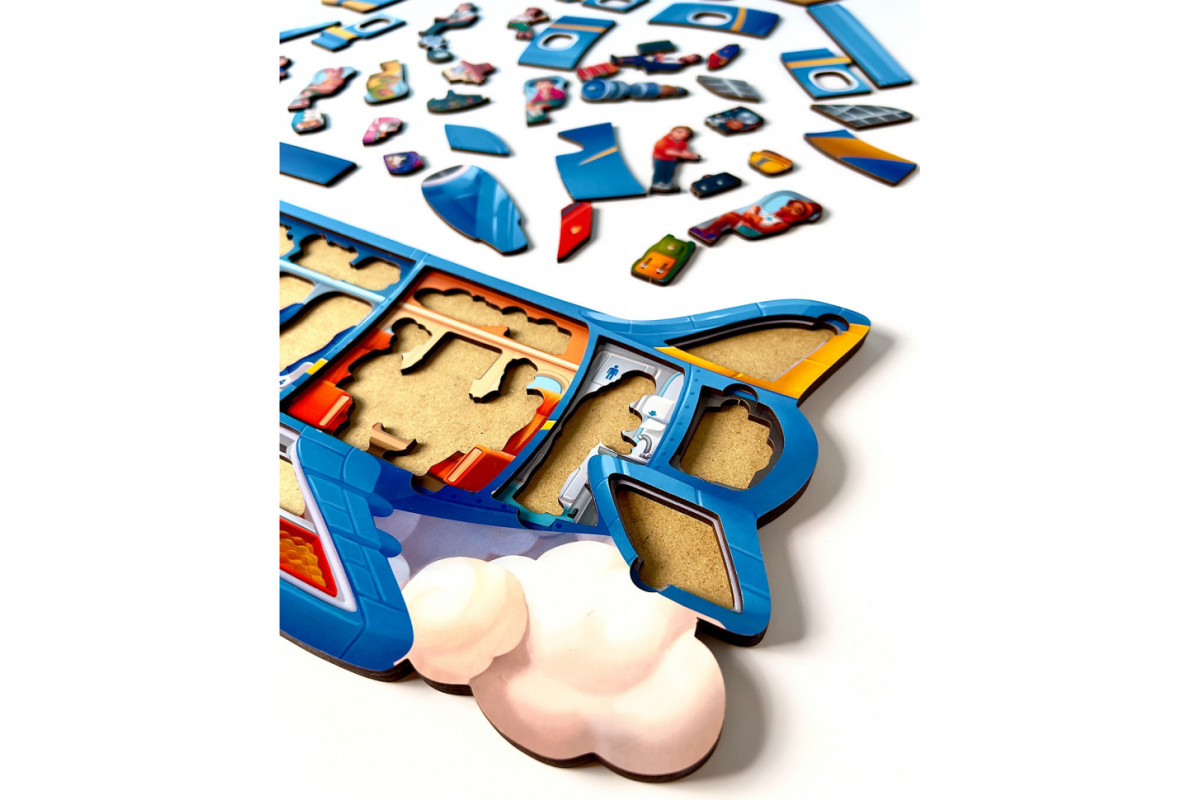 Деревянный Пазл-вкладыш "Самолет" Ubumblebees PSF161