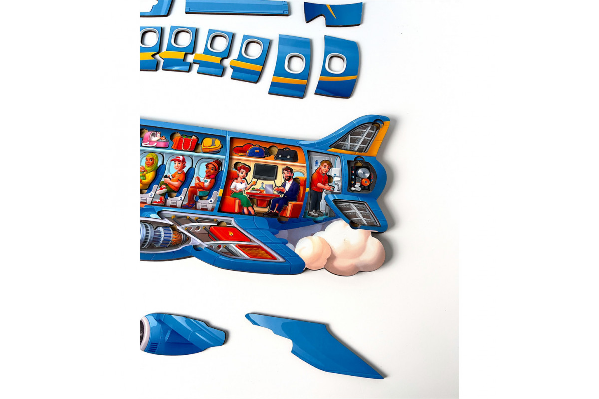 Деревянный Пазл-вкладыш "Самолет" Ubumblebees PSF161