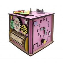 Развивающая игрушка Бизикуб Temple Group TG270876 15х15х15 см Розовый