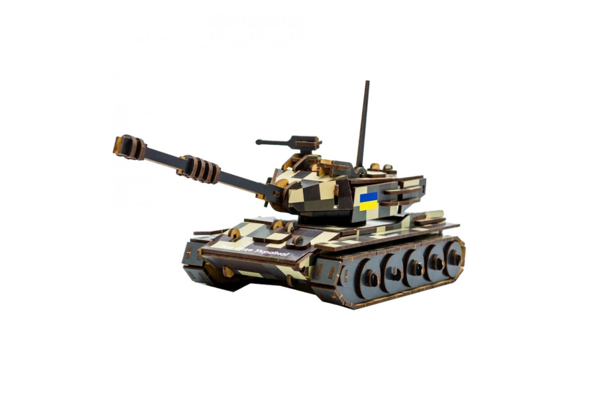 Деревянный 3D конструктор Танк 162-0074, 162 детали