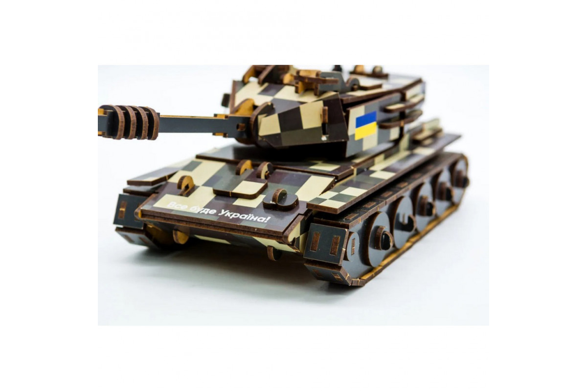 Деревянный 3D конструктор Танк 162-0074, 162 детали