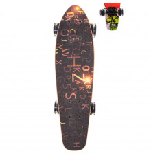 Детский скейт, лонгборд 22" LB21001 (RL7T), колеса PU со светом Оранжевый