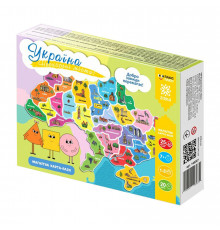 Магнитная карта-пазл Непокоренные города Украины 149367, 25 пазлов областей и Крым