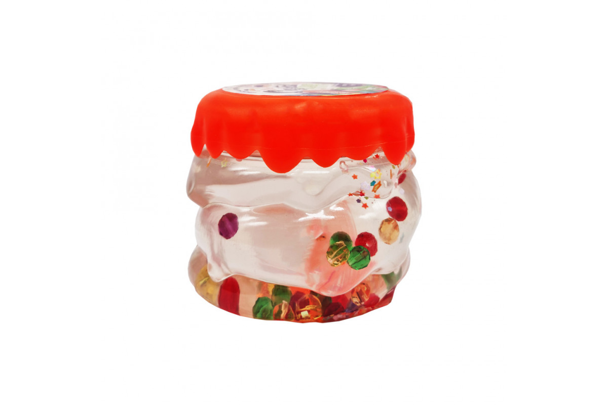 Вязкая масса, слайм "Crystal Slime" CS-01-01U с бусинками Оранжевый