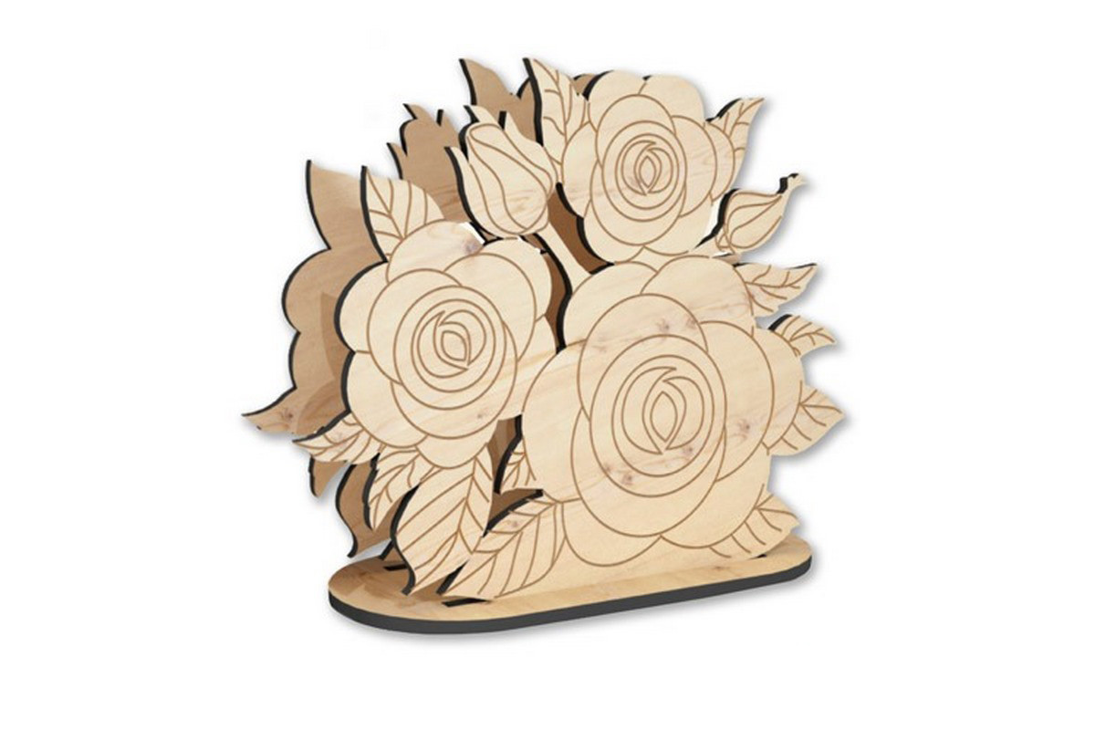 Деревянная салфетница для декора "Розы" FDPO-298