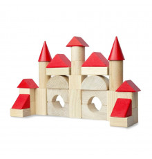 Деревянный конструктор "Красные колья" 900743, 31 деталь