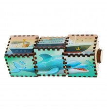 Деревянные кубики "Водный мир" Ubumblebees (ПСД179) PSD179 вращаются