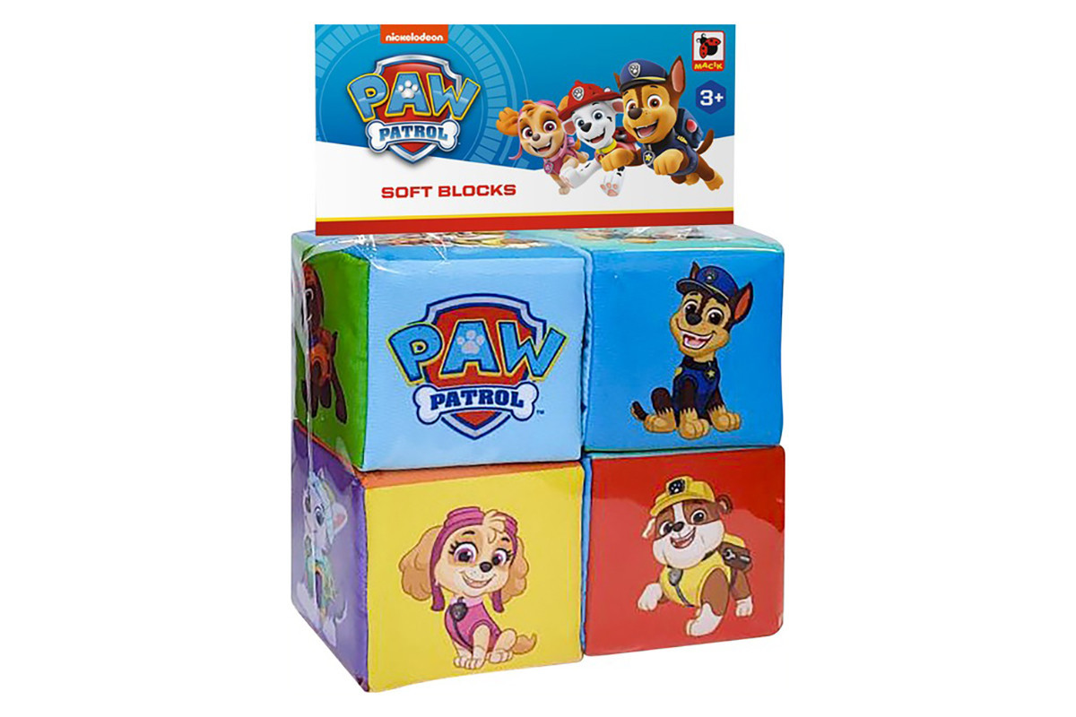 Детские мягкие кубики "Щенячий патруль Команда" МС 090501-09, 4 штук