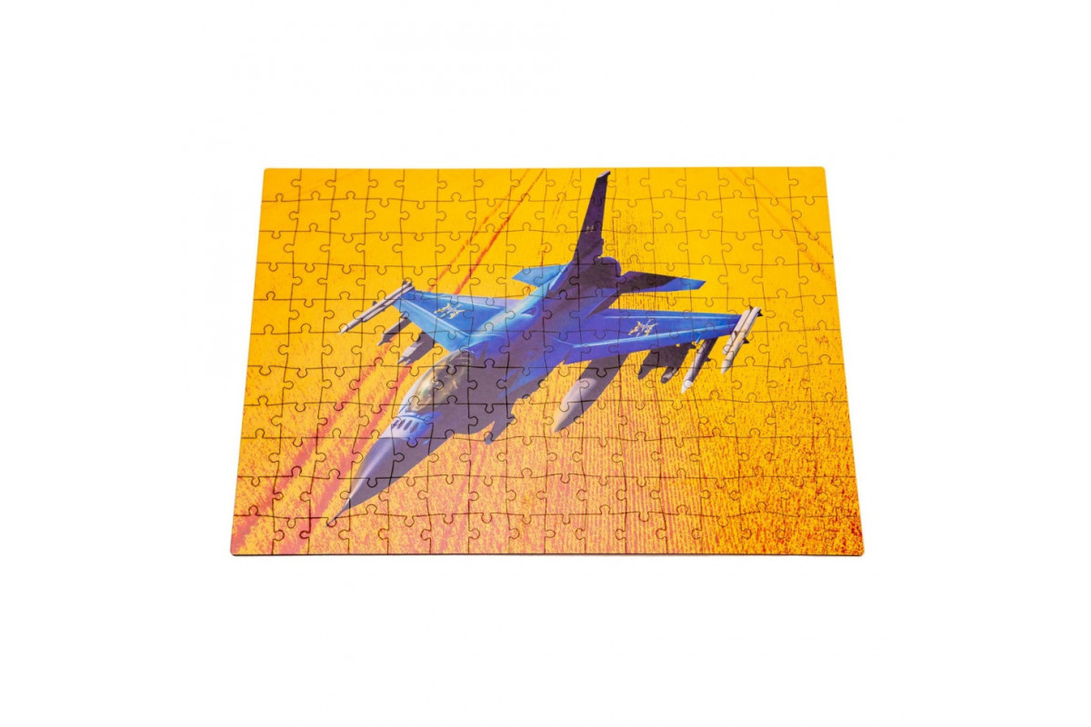 Фігурний дерев'яний пазл A3 "F16 Fighting Falcon" PuzA3-02023, 176 елементів