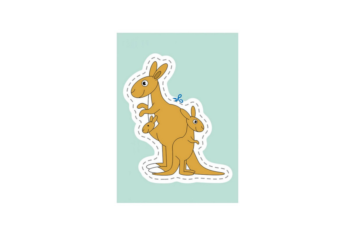 Вырезалки для самых маленьких. Животные и их детеныши КЕНГУРУ 1376004 от 3 лет