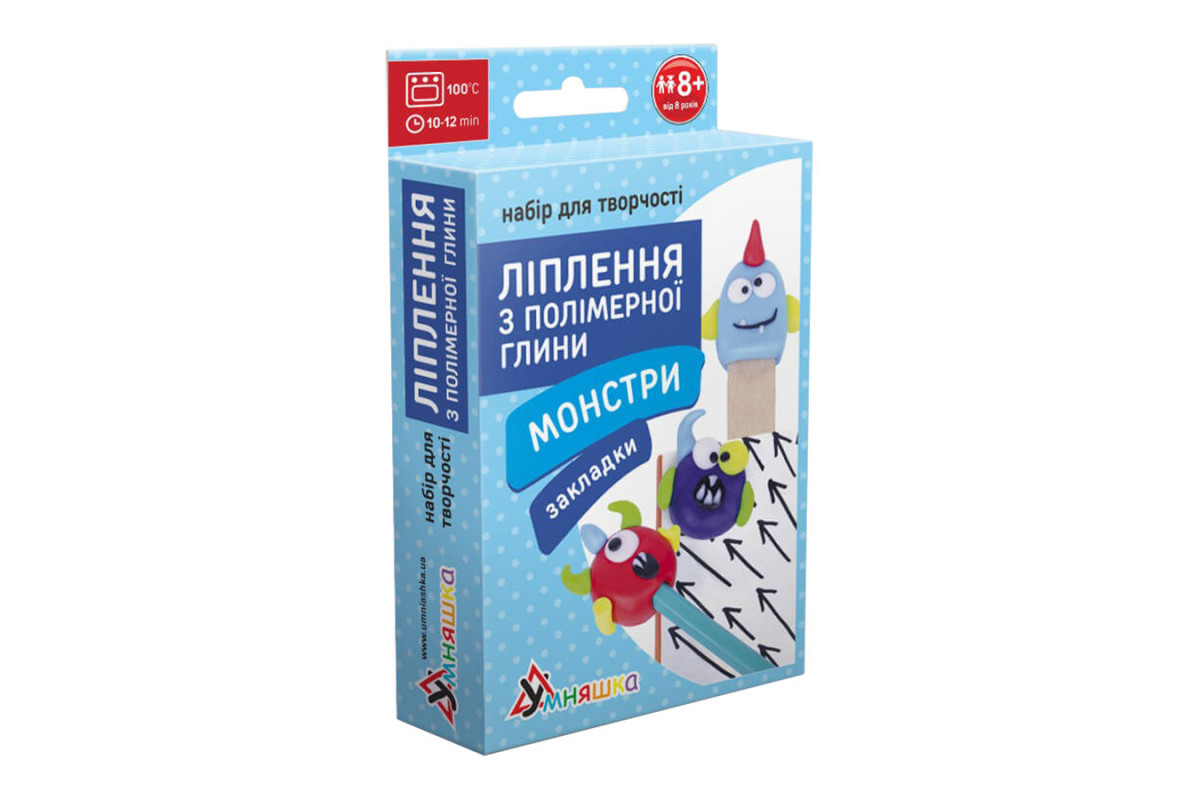 Дитячий набір для ліплення з полімерної глини "Закладки Монстри" (ПГ-006) PG-006 закладки для книги