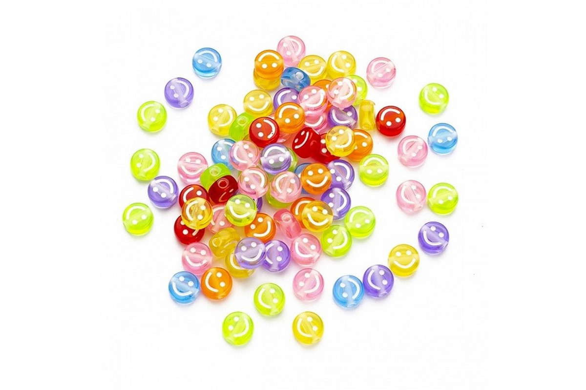 Декоративні намистинки для творчості Смайлики Будинок Бусин УТ100028626 в упаковці 70 шт