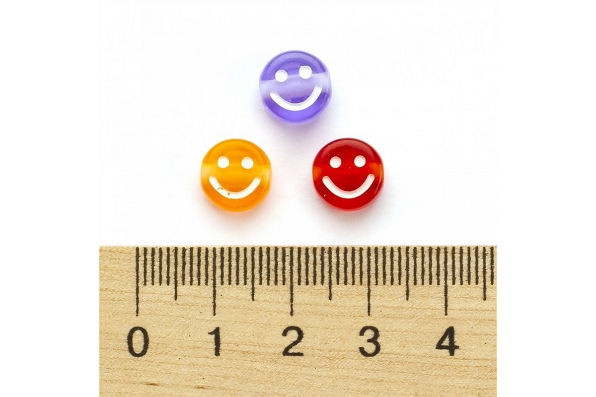 Декоративні намистинки для творчості Смайлики Будинок Бусин УТ100028626 в упаковці 70 шт