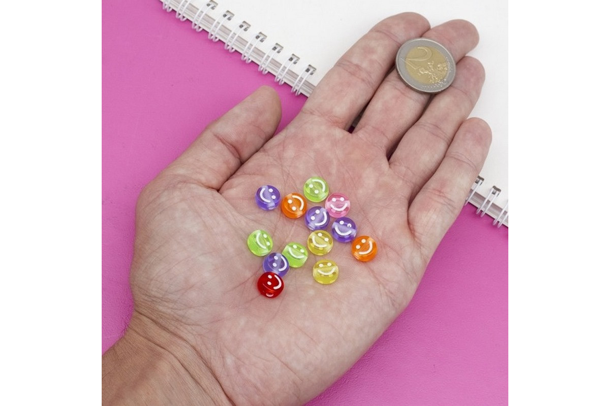 Декоративні намистинки для творчості Смайлики Будинок Бусин УТ100028626 в упаковці 70 шт