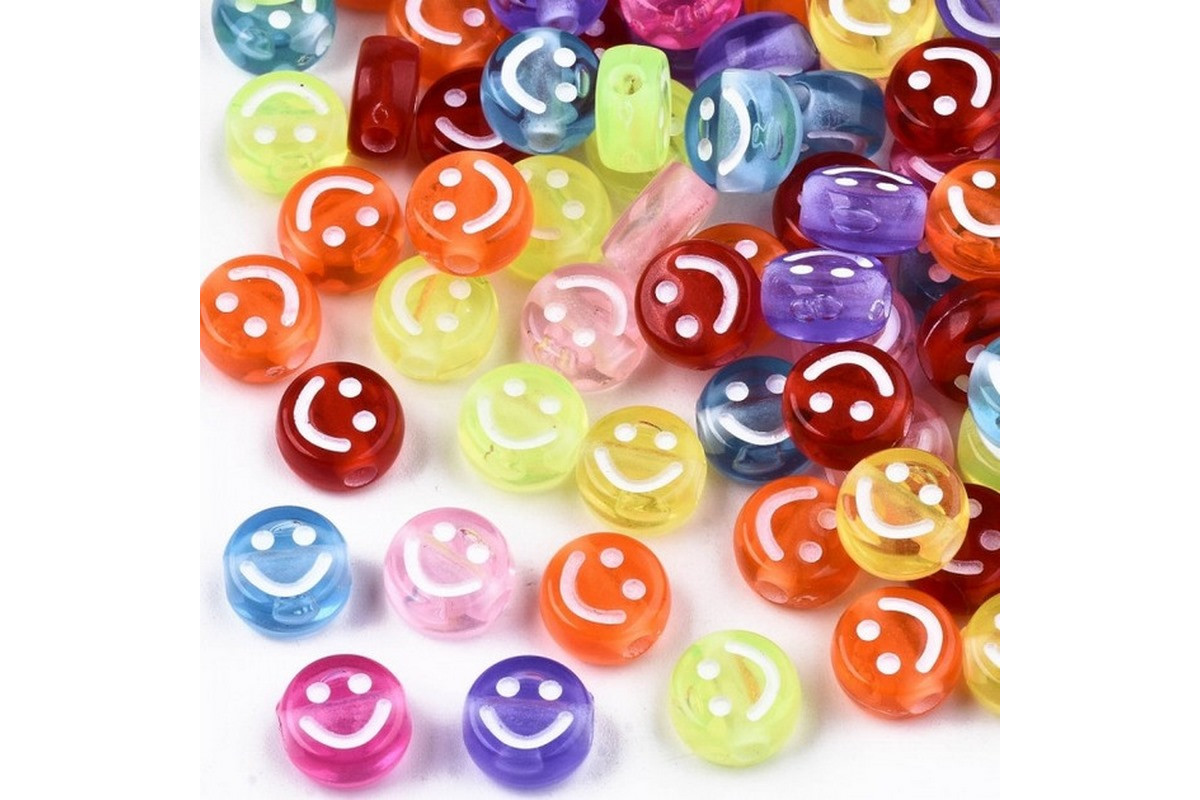 Декоративні намистинки для творчості Смайлики Будинок Бусин УТ100028626 в упаковці 70 шт