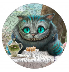 Фигурный пазл из дерева "Алиса Чеширский кот"  PZ010-A4C-AC 75-125 деталей, размер А4, картонная коробка