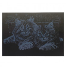 Гравюра А4 "Кошки" ГрА4-13с эконом вариант в пакете 29,7х21 см