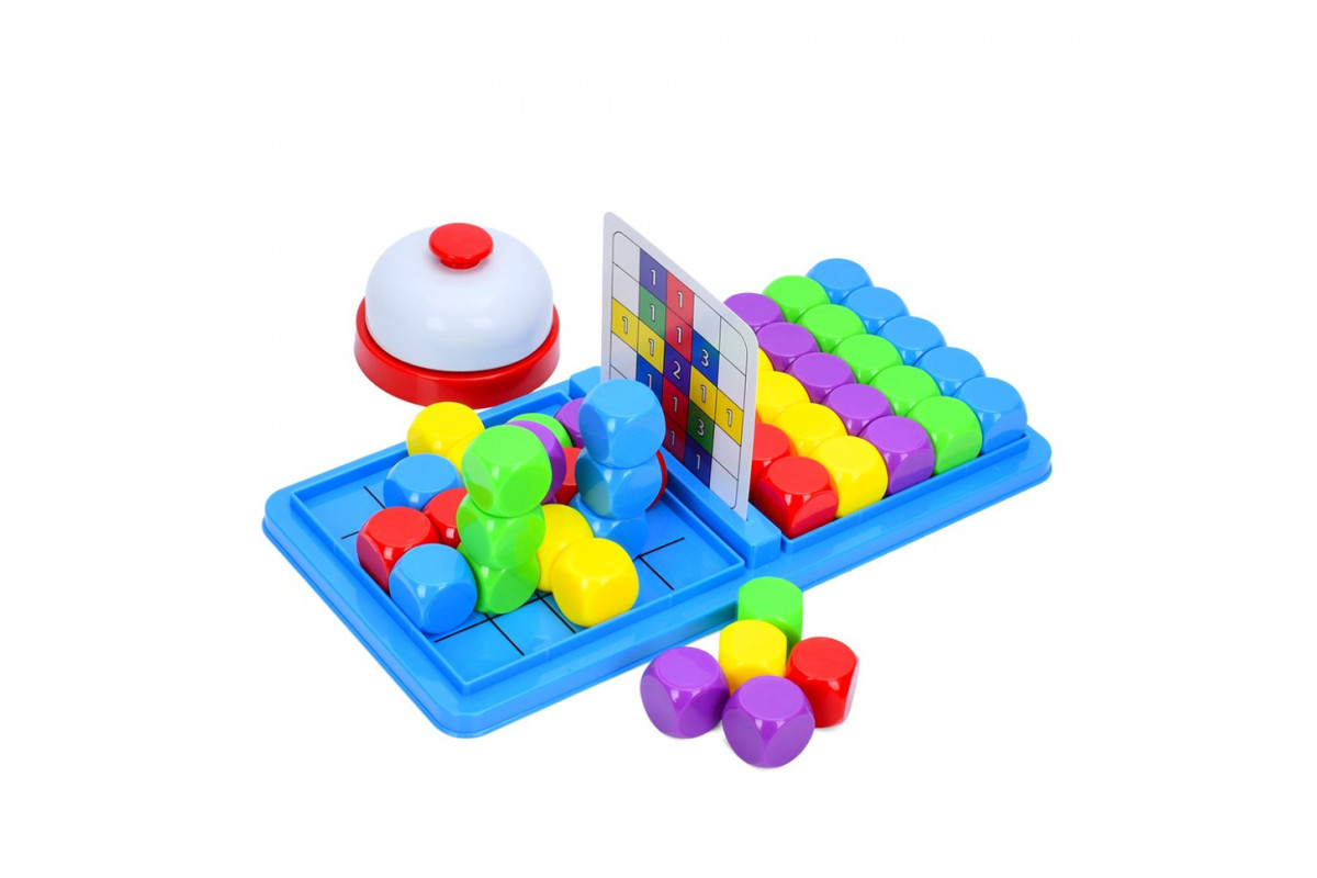 Настільна гра "Кубики" 5236 кубики 50 шт, дзвінок, картки 30 шт