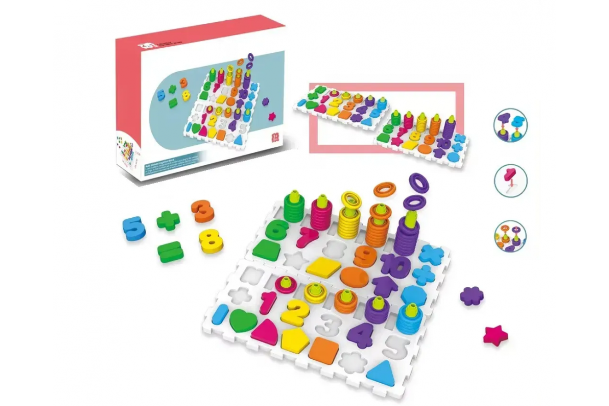 Розвиваюча гра "Логіка-вкладиш 2 в 1" DF78 цифри, букви, фігури