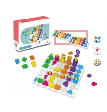 Развивающая игра "Логика-вкладыш 2 в 1" DF78 цифры, буквы, фигуры