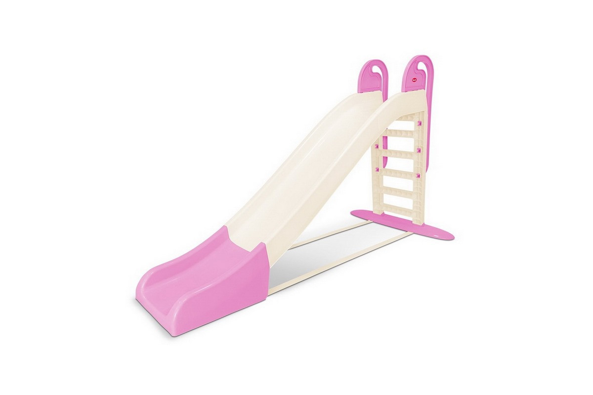 Велика дитяча гірка для катання 014550/22 кремово-рожева, 243 см
