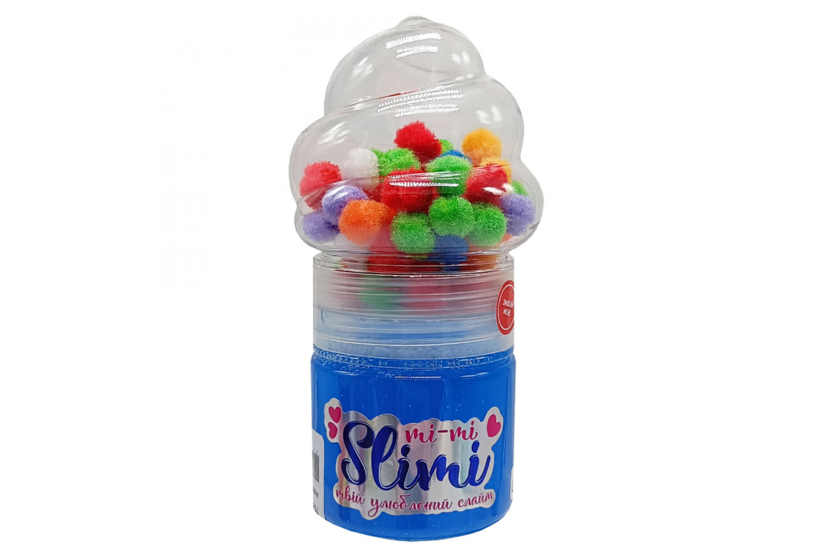 Іграшка-антистрес Слайм Mi-mi Slimi 71827ST(Light-Blue) з помпонами