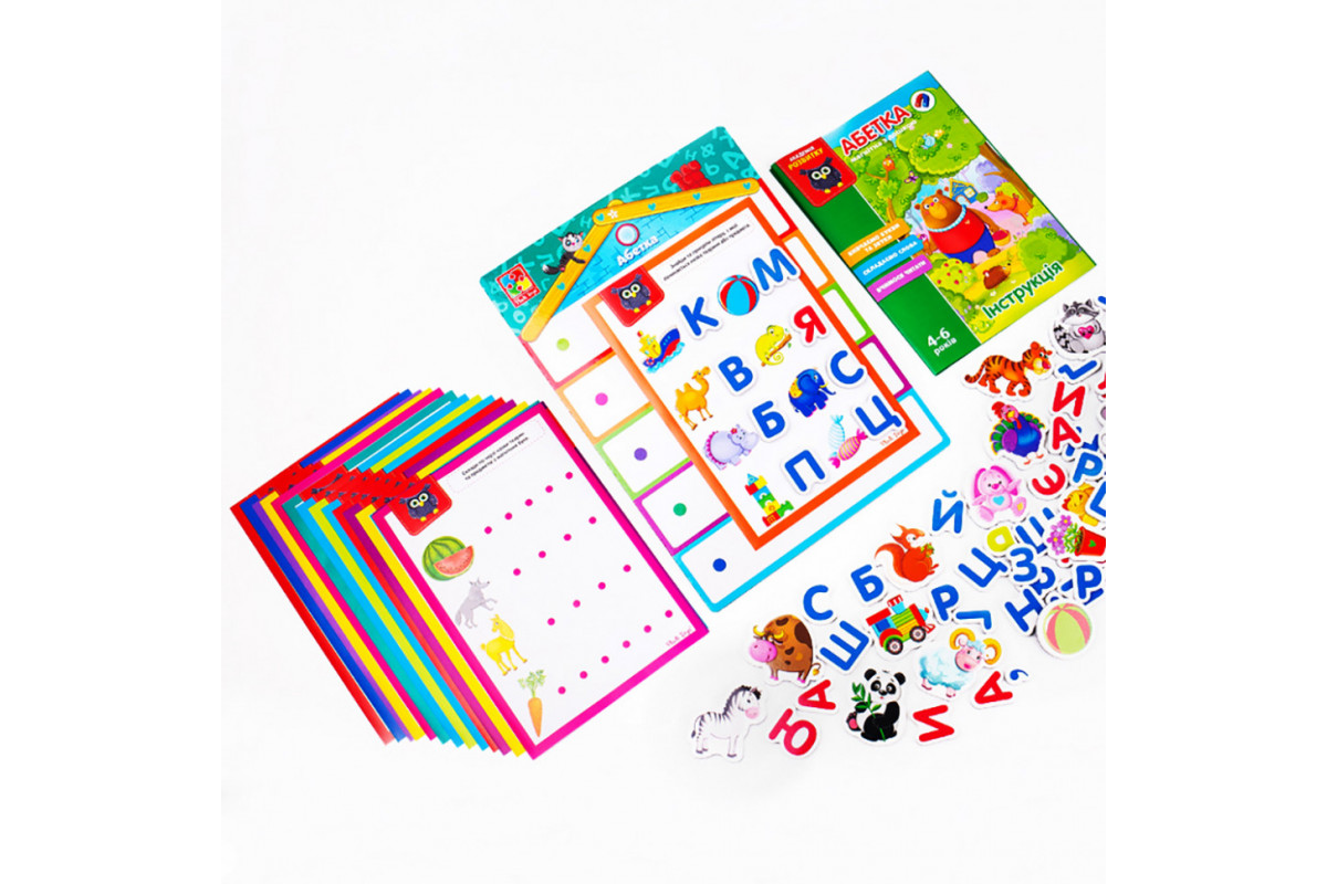 Детская настольная игра "Азбука с магнитной доской" VT5412-01 буквы на магнитах