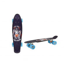Детский скейт, пенни борд 22" SC20402 (RL7T) Skull, PU колеса, дека 56*15 cm Синий